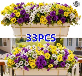 New 2x33 pcs stem of artificial pansies
