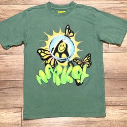 Chinatown Market Smiley Streetwear Green Butterfly Art Graphic T Shirt Mens S