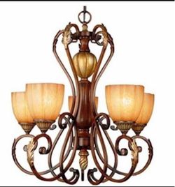5-Light Traditional Wrought Iron Chandelier