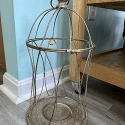 16” Gold Metal Bird Cage Candle Lantern