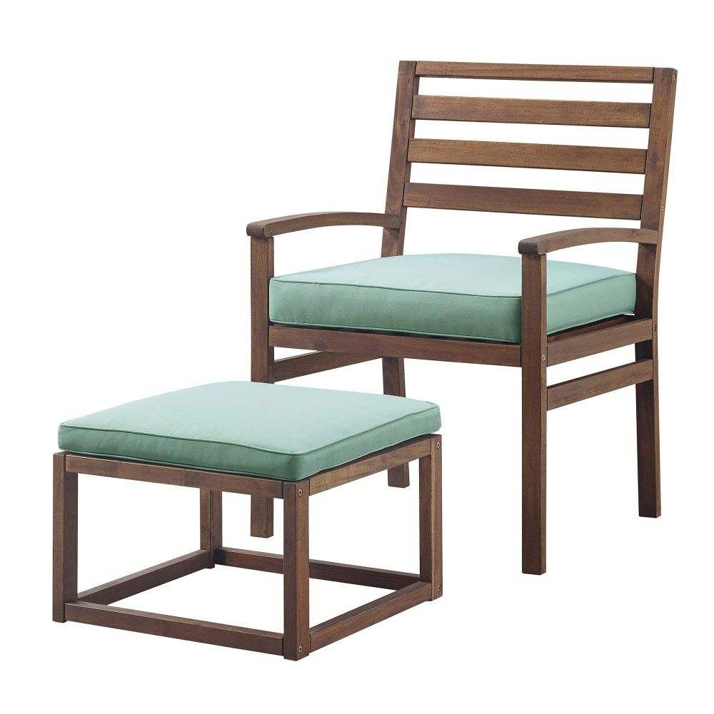 Patio Chair with Pull Out Ottoman