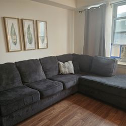 Left Side Facing Blue Sectional