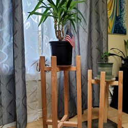 2 Wooden Plant Stands