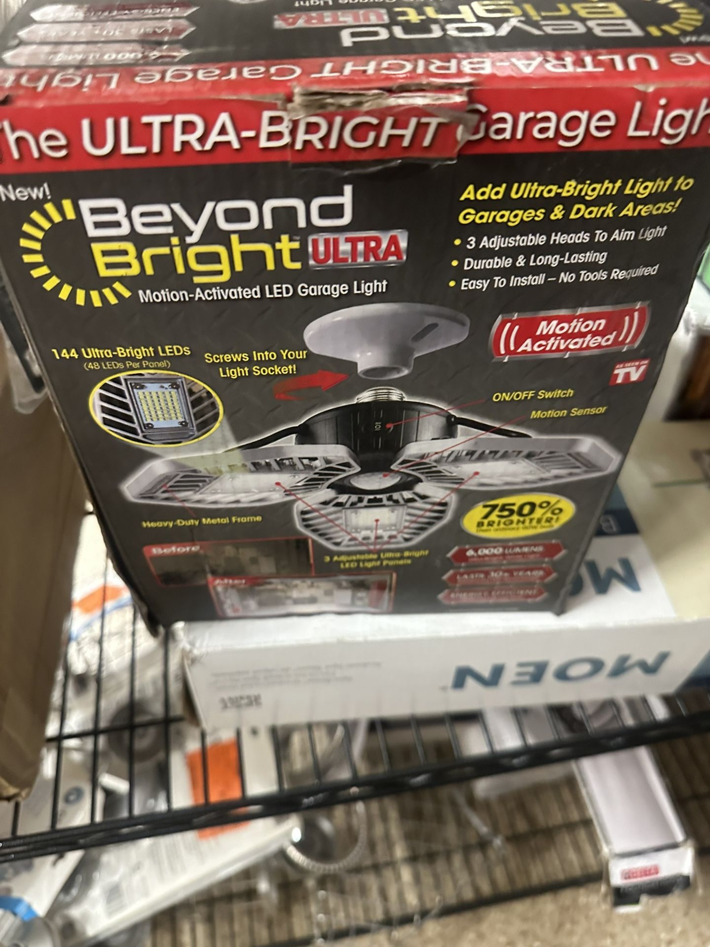Bright Ultra Motion-Activated LED Garage Light.  
