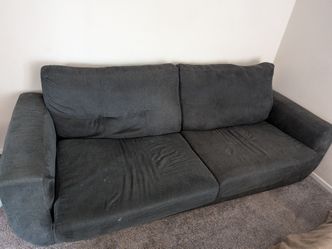 Dark Gray Fabric Two-Seat Sofa