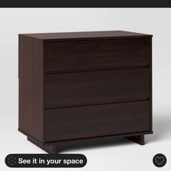 Modern 3 Drawer Dorm Dresser Espresso - Room Essentials™: Storage, Particle Board Frame, CARB Certified