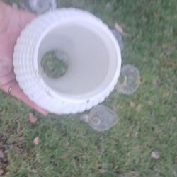 Embossed Milk Glass 2/ 3.$ Each  Set $5 