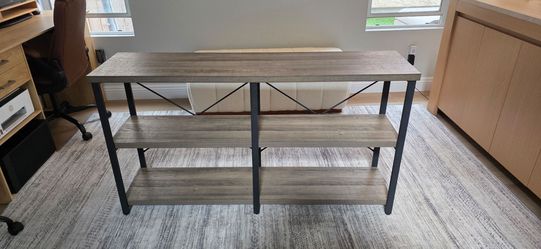 Industrial 3 tier Console Table with rustic wood finish