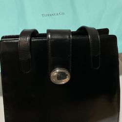 Black Leather Vintage Bag Tiffany & Co