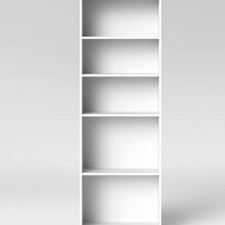 White 5 Shelf Book Case 