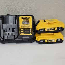 Dewalt 20V  Charger And Two Batteries 2.0 Ah Brand New 