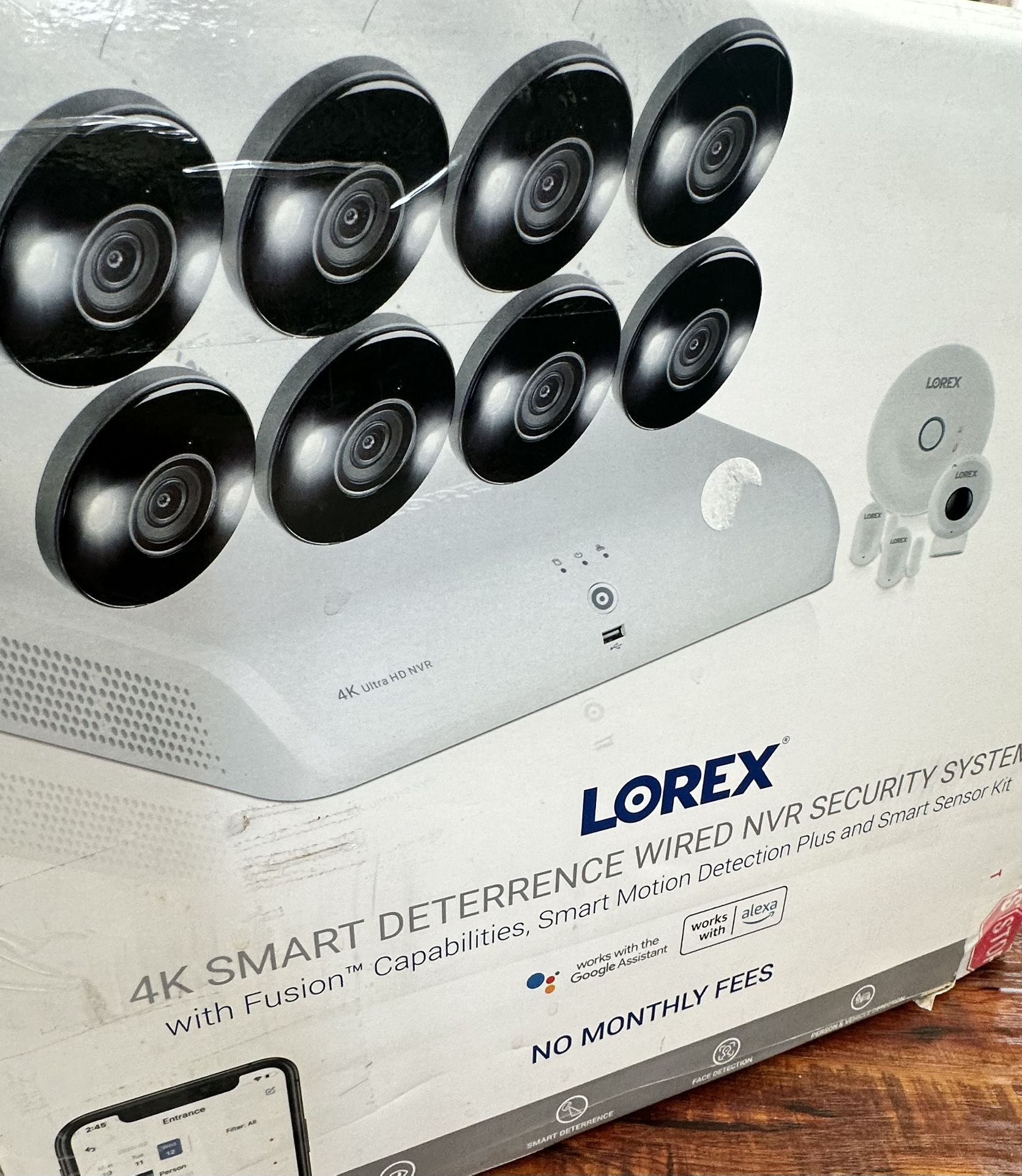Lorex TN84428AF8SK-E 8 CH Security System 4K Smart Deterrence Wired NVR & 8 Cams