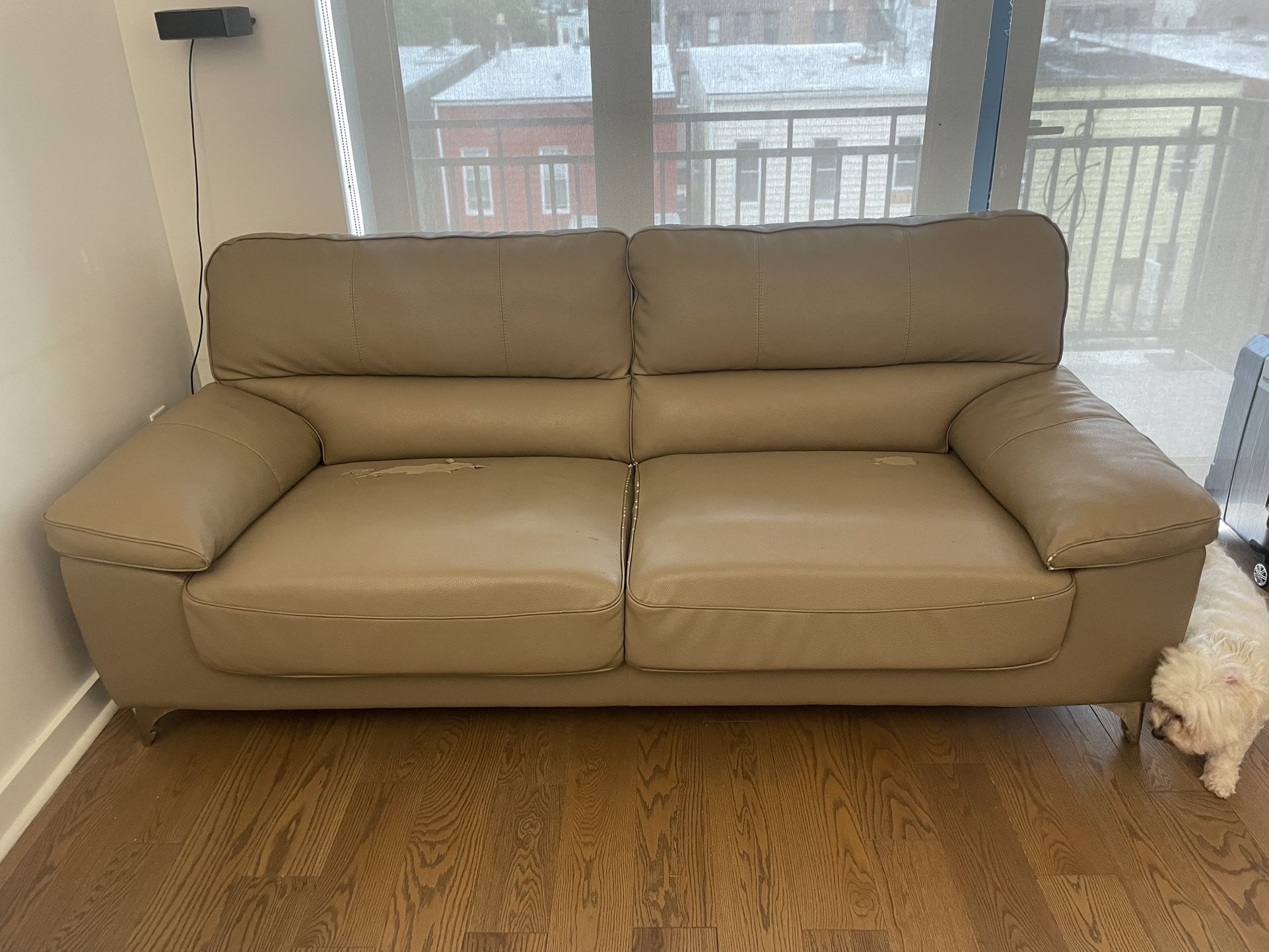 Faux Leather Sofa