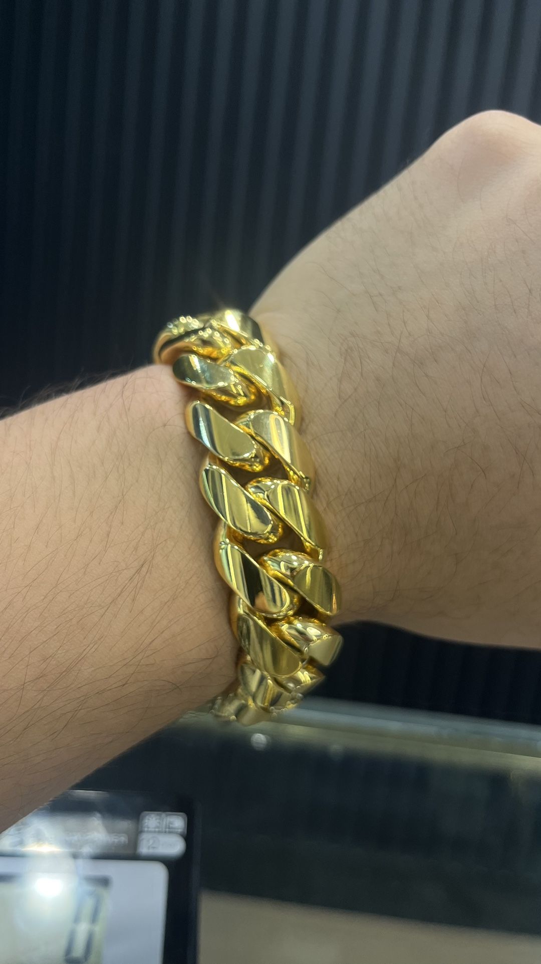 20MM Miami Cuban Link Bracelet 8.5” Plated With Real 14k Gold Over .950