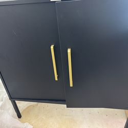 Black storage cabinet