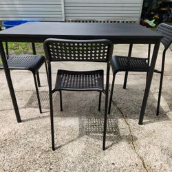 Black Ikea Table And 3 Chairs DELIVERY AVAILABLE
