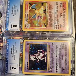 1st Edition Mewtwo And Base Charizard