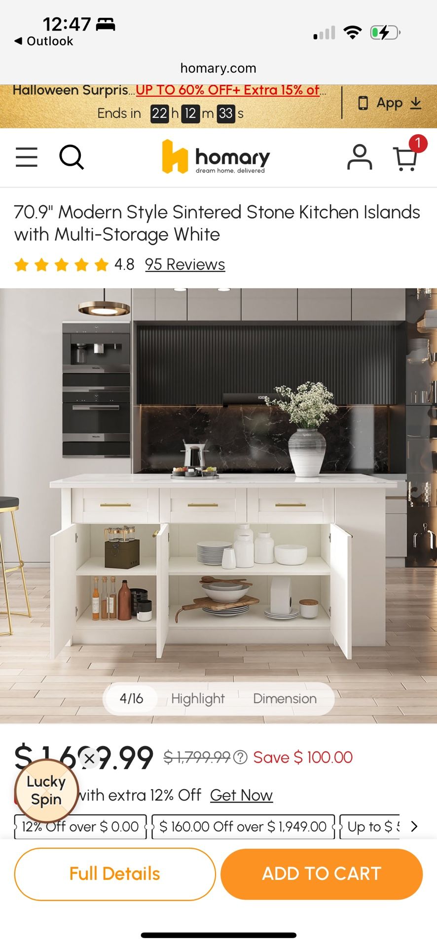 Luxury Sintered Stone Island Top and Cabinet