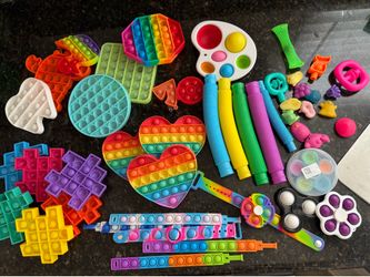 Huge Fidget Toy Bundle Pop-Its, Pop Tubes, Spinners & more