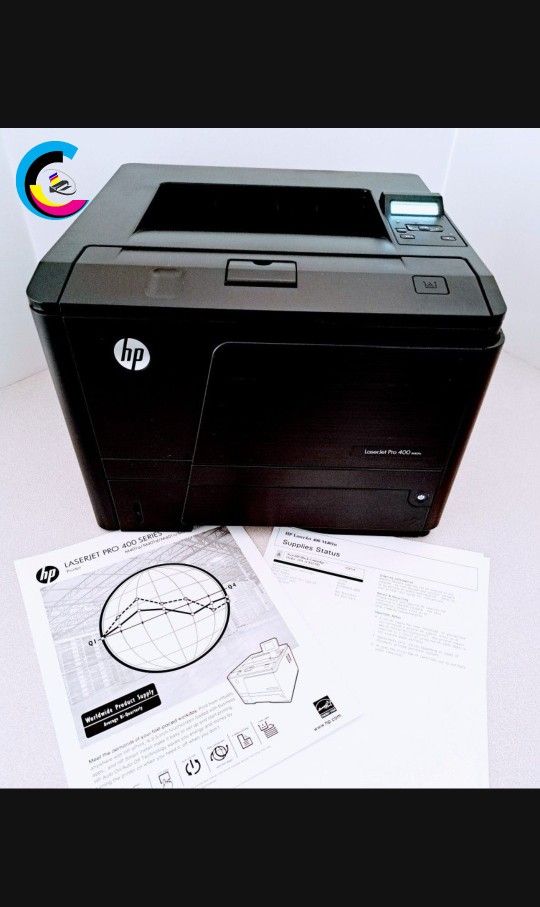 Laser Printer Hp LaserJet Pro 400 M401dne || Prints Automatically Double-Sided || Duplex || Speed Up To 38ppm || USB2.0 || Ethernet RJ-45 || Network |