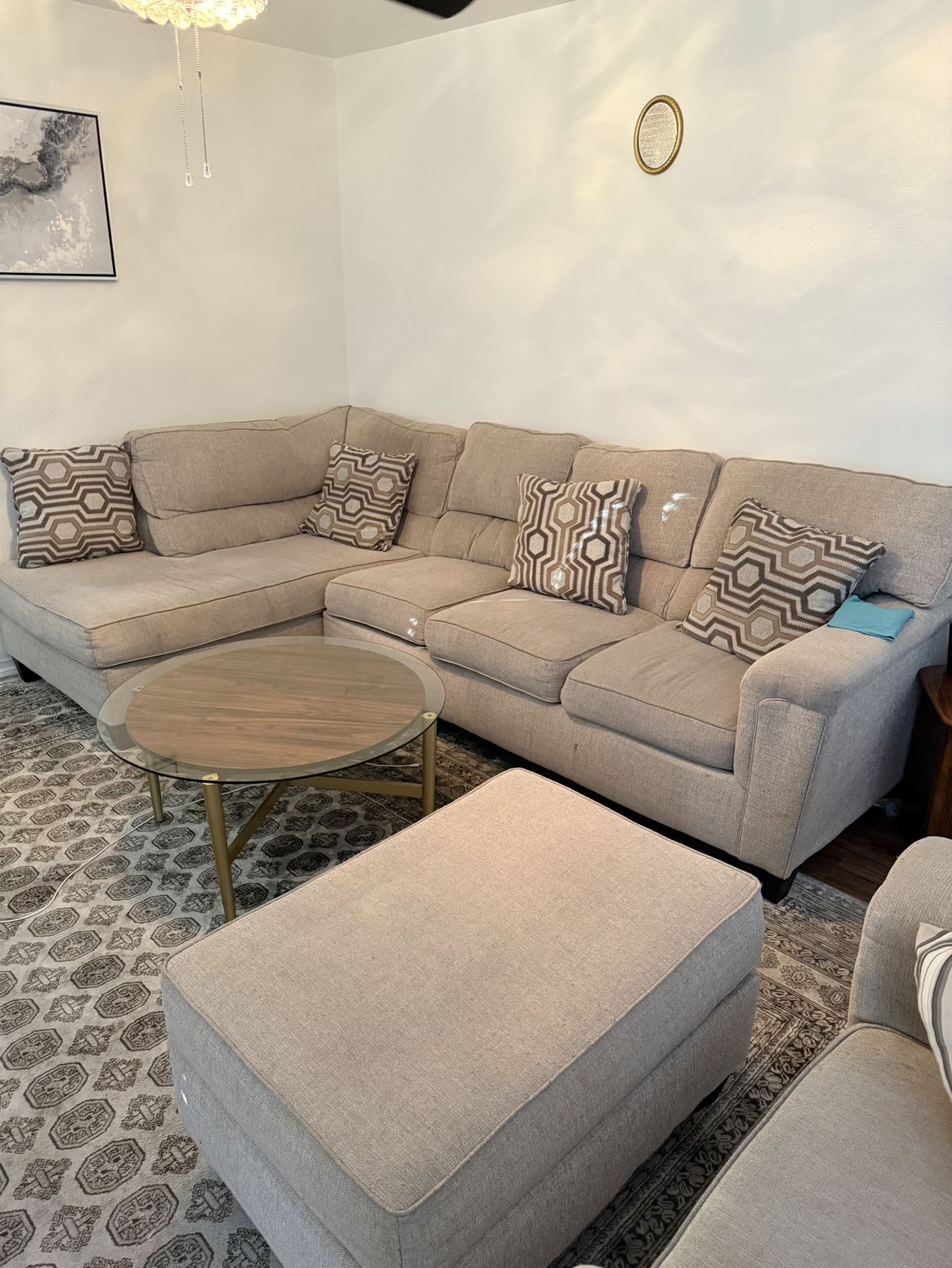 Living Room Set Sectional Chair Ottoman