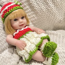 11 Inch Baby Girl Doll Realistic Silicone Newborn 