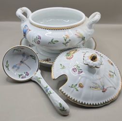 Vintage Godinger Primavera Sauce Boat Tureen Ladle & Attached Underplate Serveware