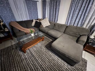 Gray couches sectional.