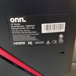 Onn. 24" FHD (1920 x 1080p) 165hz 1ms Adaptive Sync Gaming Monitor 