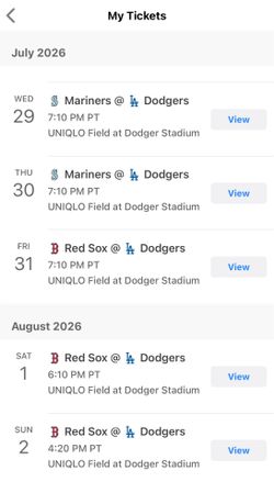 Dodgers vs Red Sox