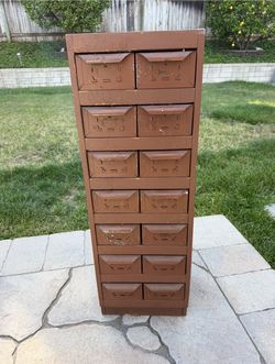 Vintage drawers wood cabinet