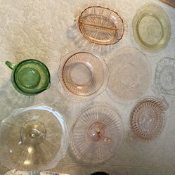 Antique Depression Glass - 9 Pieces