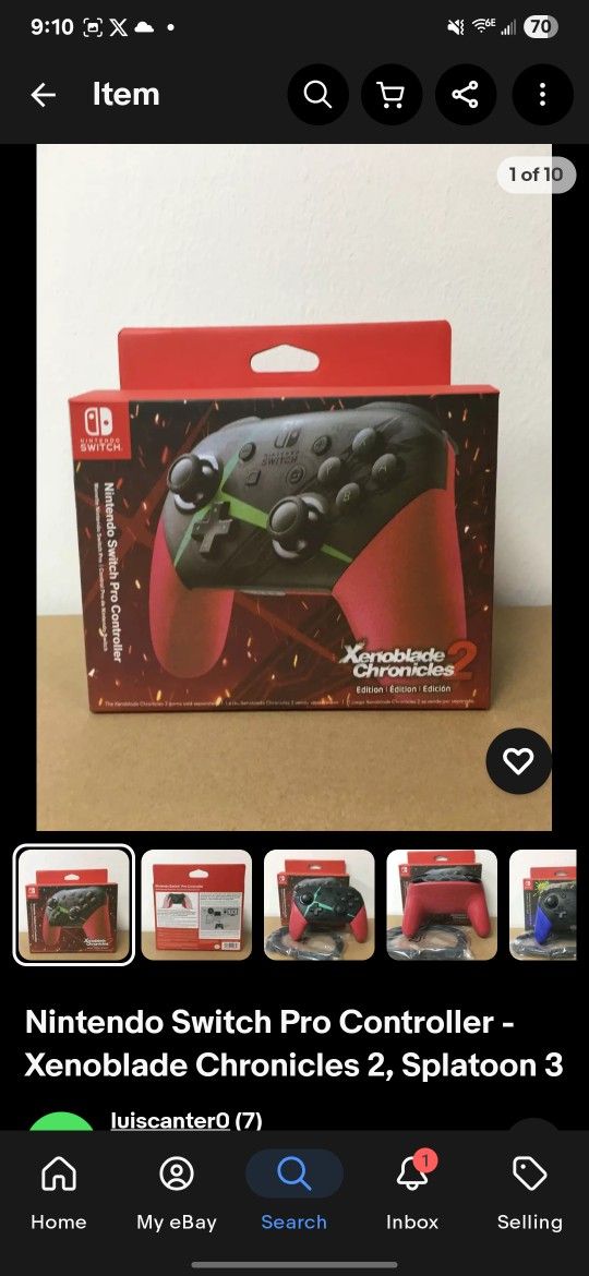 Switch Pro Controller Xenoblade 2 Limited Edition OEM