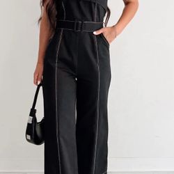 Zara linen jumpsuit  Strapless