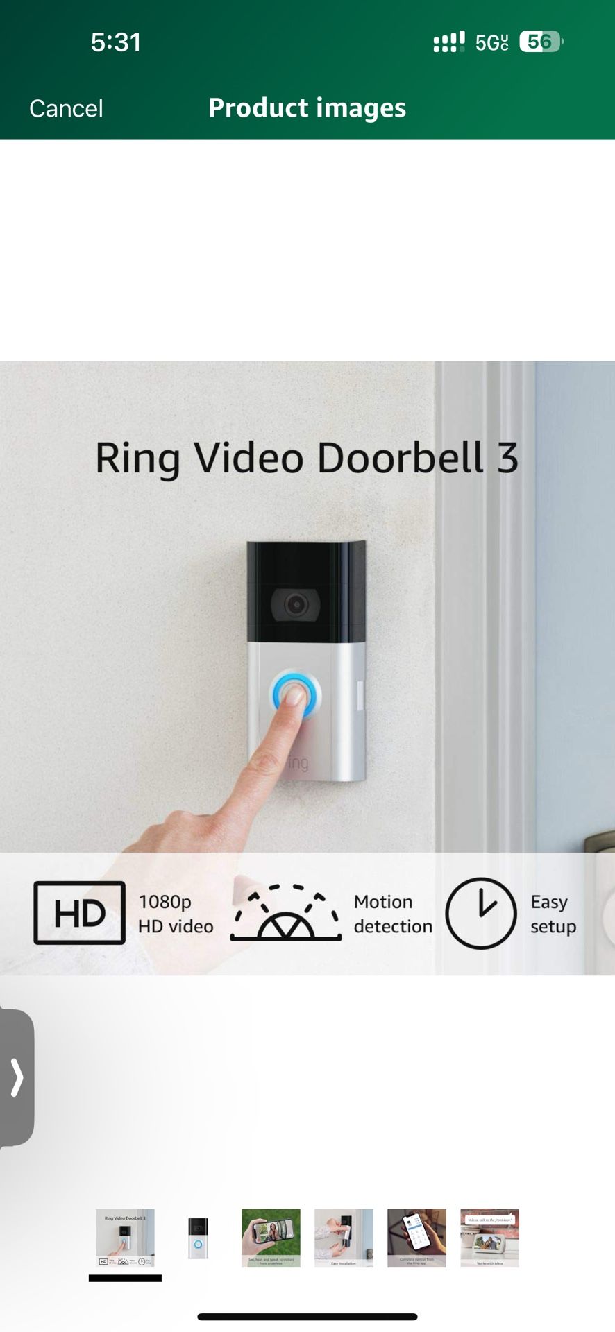 Certified Refurbished Ring Video Doorbell 3 – enhanced wifi, improved motion detection, easy installation
