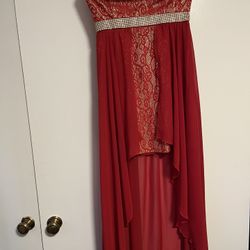 red and gold dress