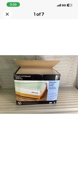 Allswell 4" Cool Diamond Support Memory Foam Mattress Topper, Twin