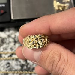 14K GOLD NUGGET RING