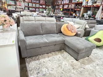 Grey Pull Out sleeper Sofa Bed