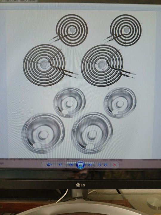 GE Drip Pans And Stove Burner Element Unit Set