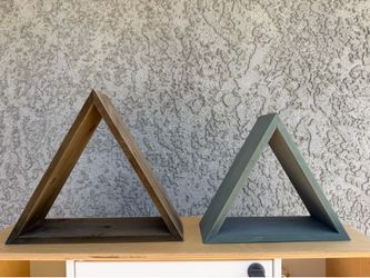 Wooden shelves. Wood shelf. Triangle