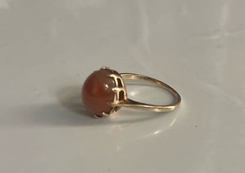 14k gold carnelian ring size 4, FIRM PRICE
