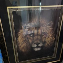 Home interiors lion frame