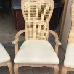 6 Cane Back Singer Chairs 