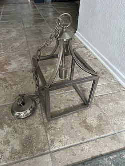 2 Brushed Nickel Lantern Light Fixtures