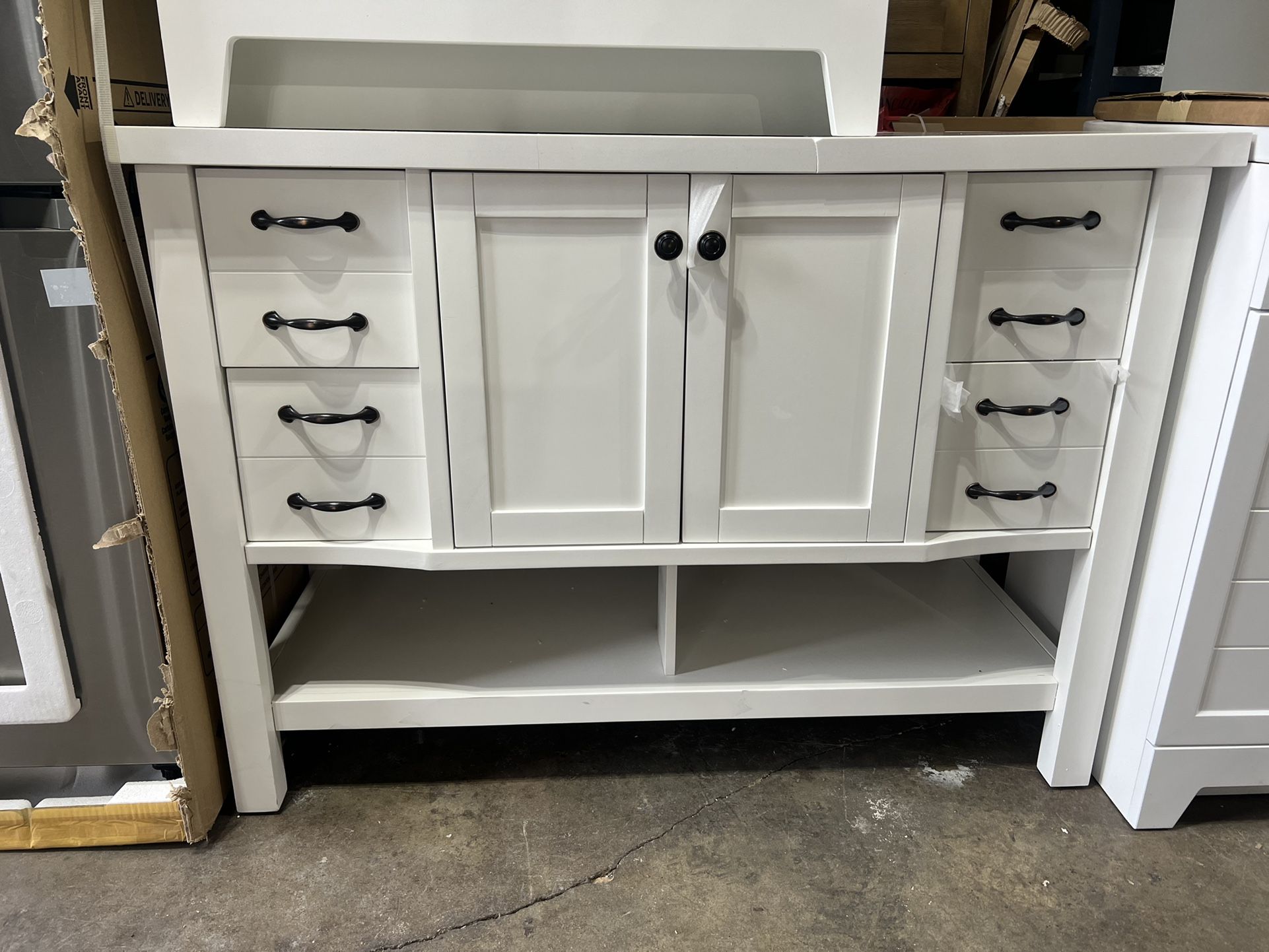 allen + roth Kingscote 48-in White Undermount Single Sink Bathroom Vanity , Broken Top Top