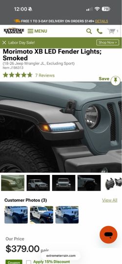 JEEP Marimoto XB LED Fender lights; smoked / sequential