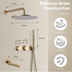 Brushed Gold Shower System