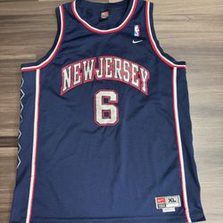 Vintage Nike New Jersey Nets Keyon Martin #6 Stitched Jersey Men’s XL Length+2 