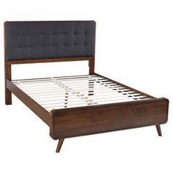 ROBYN WOOD QUEEN PLATFORM BED DARK WALNUT